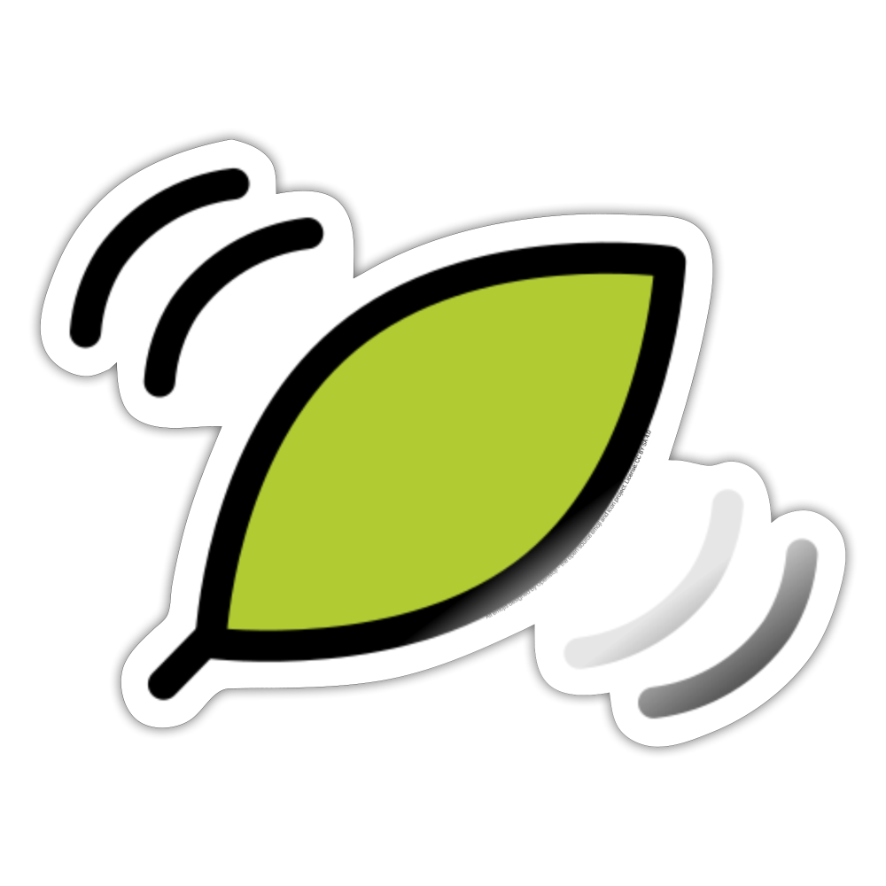 Leaf Fluttering in the Wind Moji Sticker - Emoji.Express - white glossy