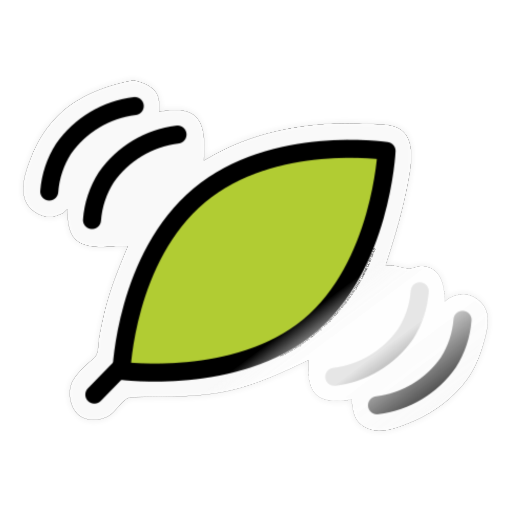 Leaf Fluttering in the Wind Moji Sticker - Emoji.Express - transparent glossy