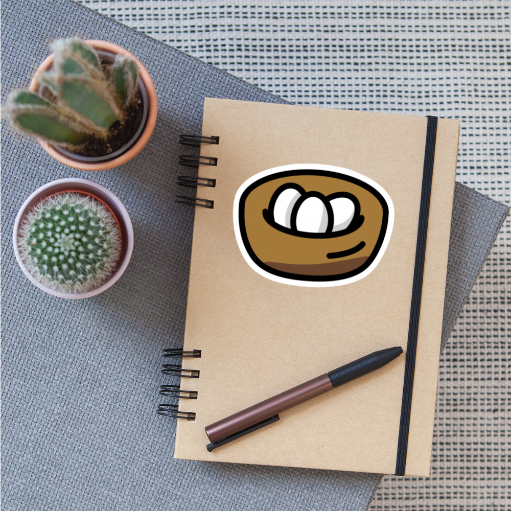 Nest with Eggs Moji Sticker - Emoji.Express - white matte
