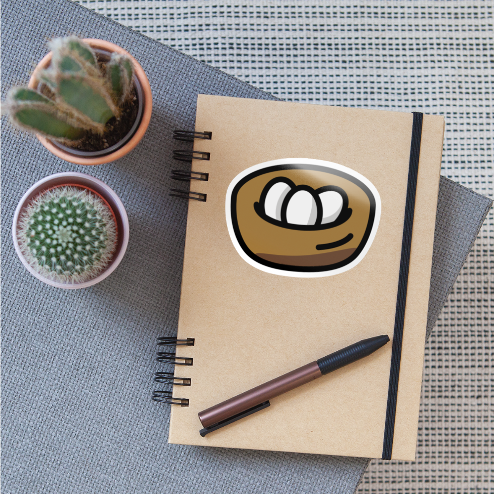 Nest with Eggs Moji Sticker - Emoji.Express - white glossy