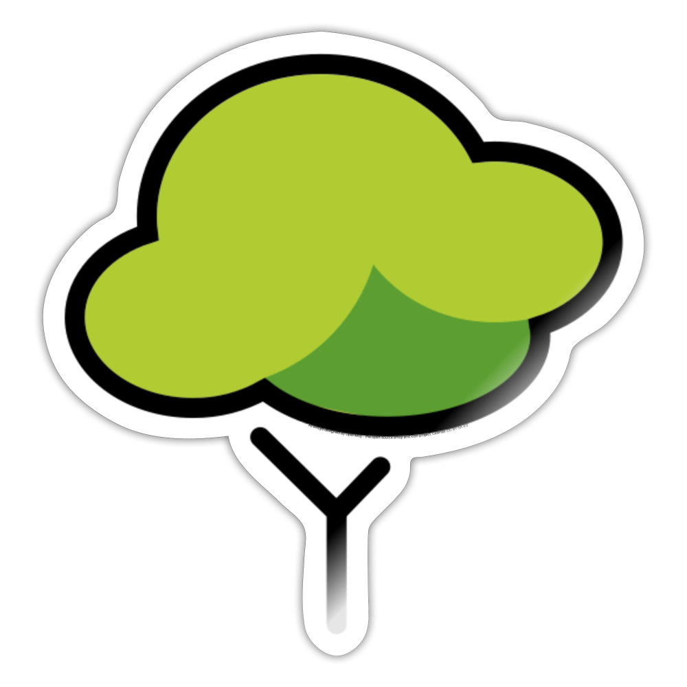 Deciduous Tree Moji Sticker - Emoji.Express - white glossy