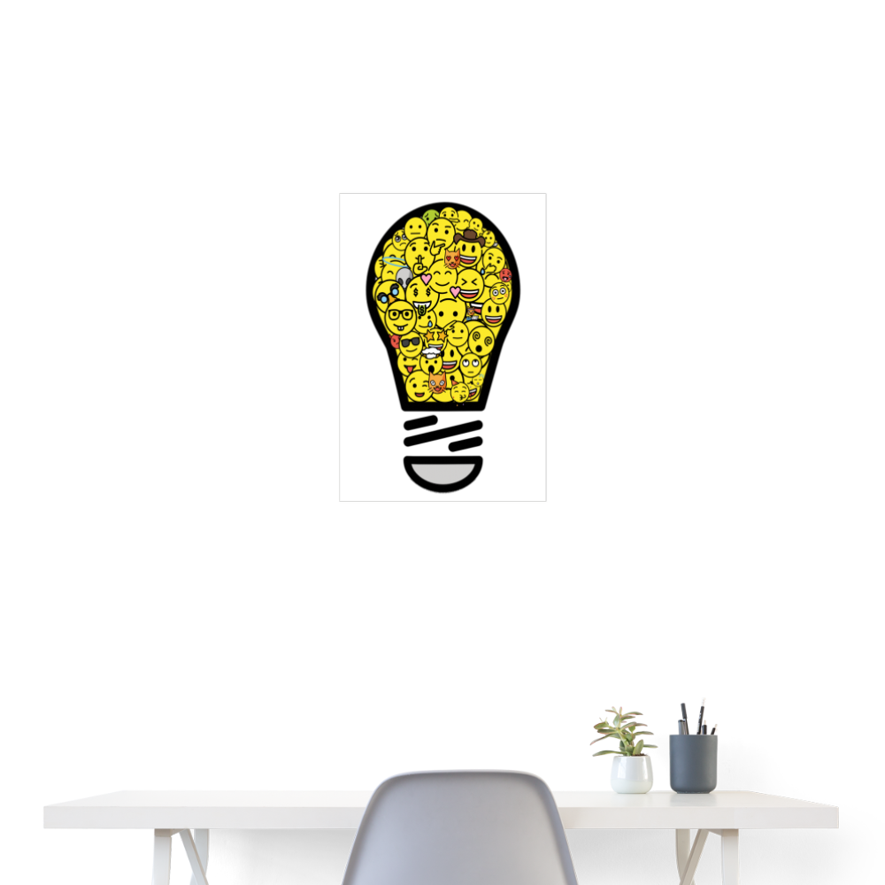 Customizable Crowdsourced Moji Art Poster 18x24 - Emoji.Express - white