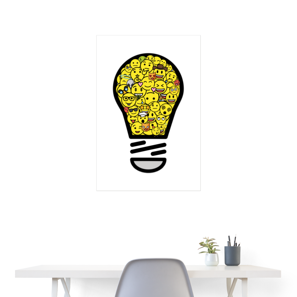 Customizable Crowdsourced Moji Art Poster 24x36 - Emoji.Express - white