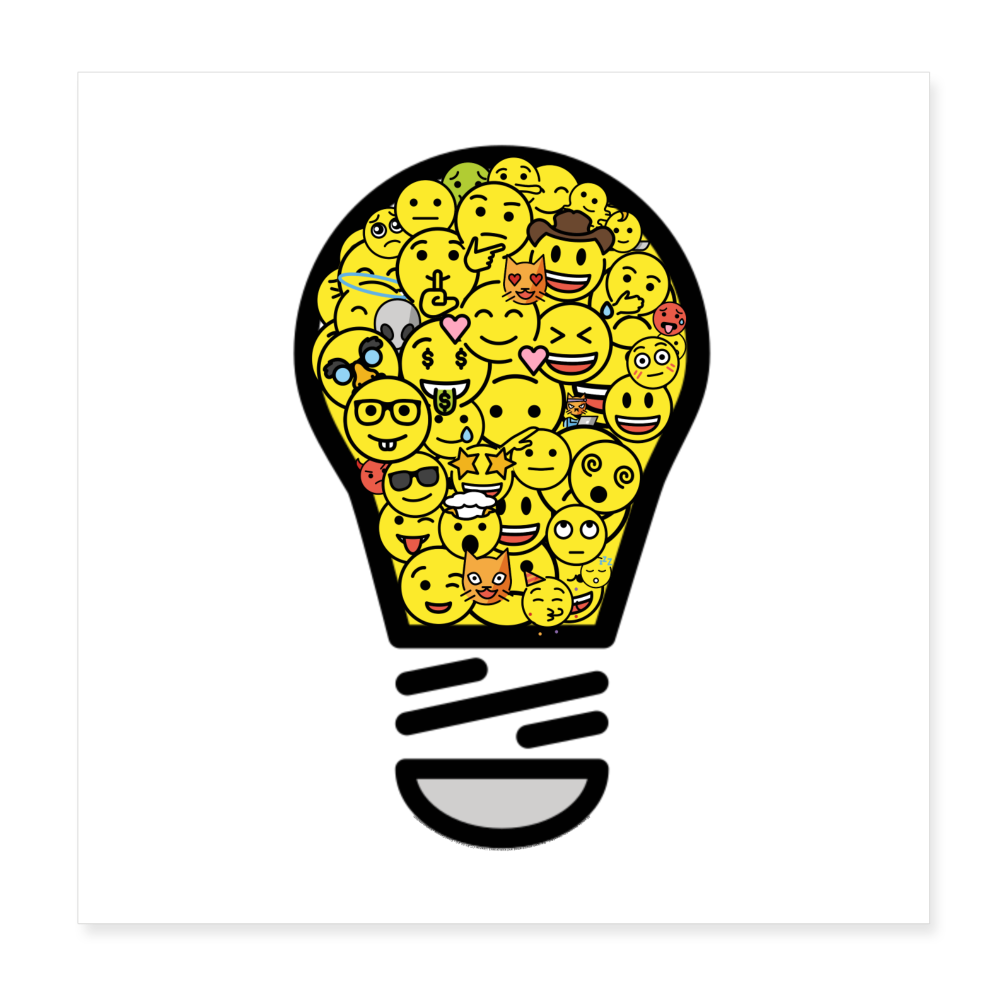 Customizable Crowdsourced Moji Art Poster 8x8 - Emoji.Express - white
