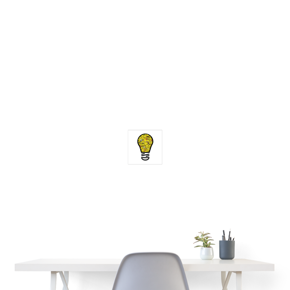 Customizable Crowdsourced Moji Art Poster 8x8 - Emoji.Express - white