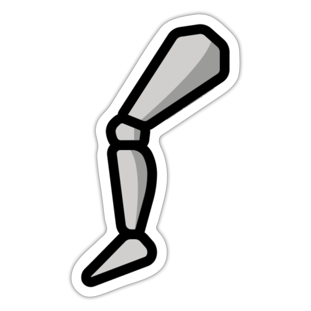 Mechanical Leg Moji Sticker - Emoji.Express - white matte