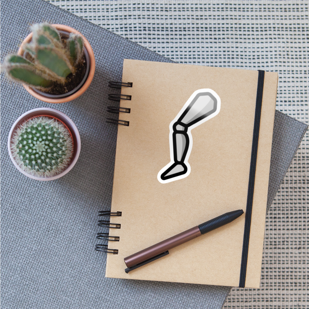 Mechanical Leg Moji Sticker - Emoji.Express - white glossy