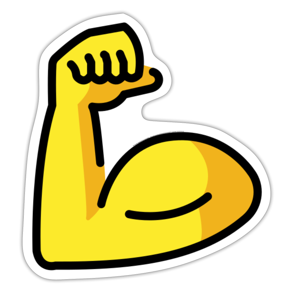 Flexed Bicep Moji Sticker - Emoji.Express - white matte