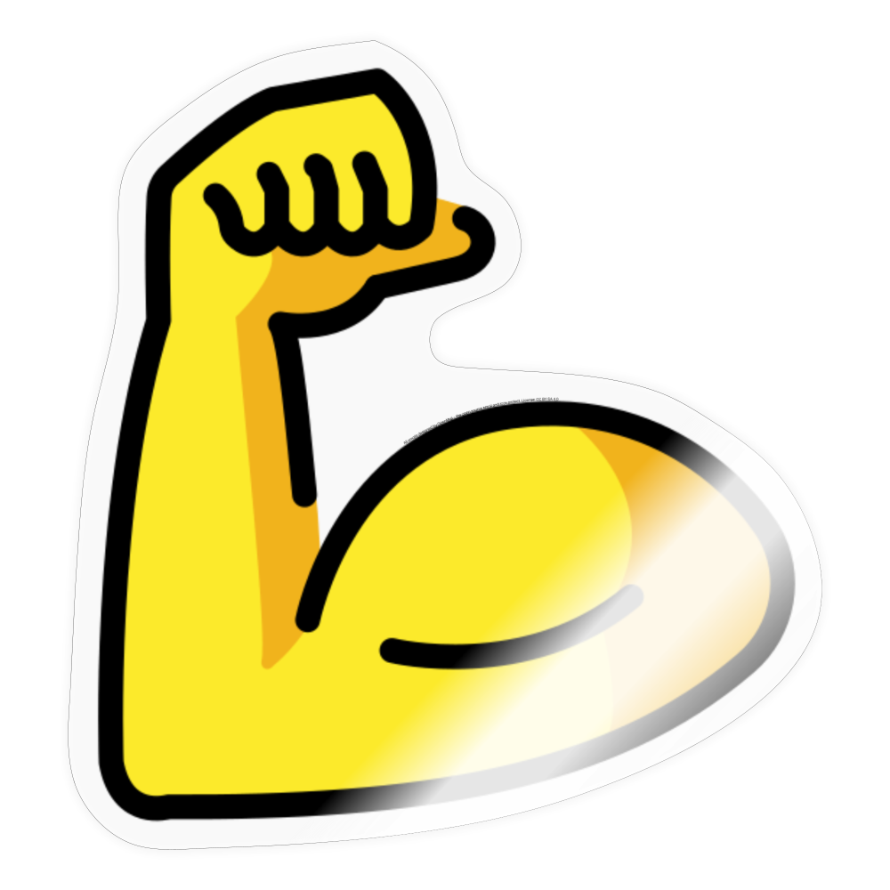 Flexed Bicep Moji Sticker - Emoji.Express - transparent glossy