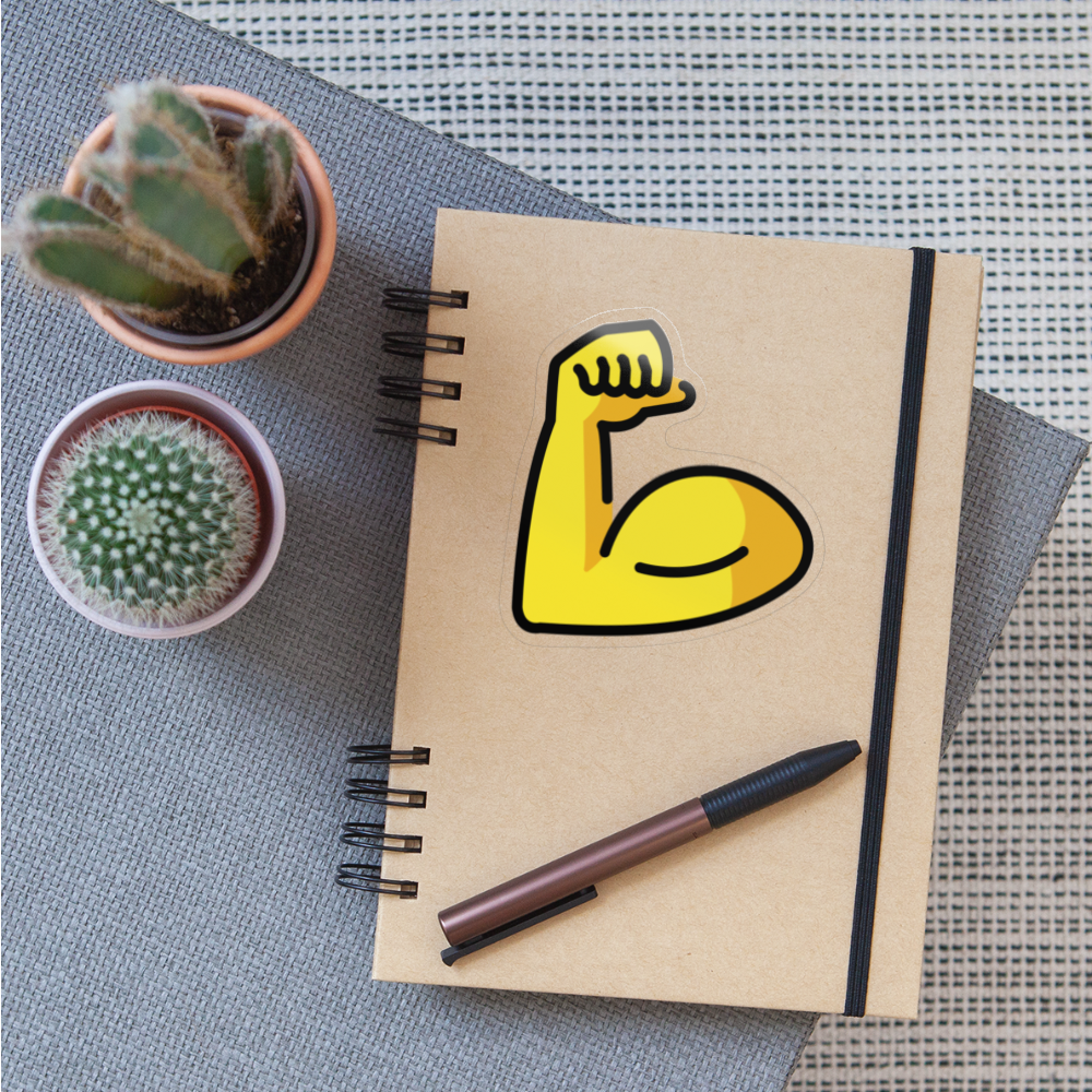 Flexed Bicep Moji Sticker - Emoji.Express - transparent glossy