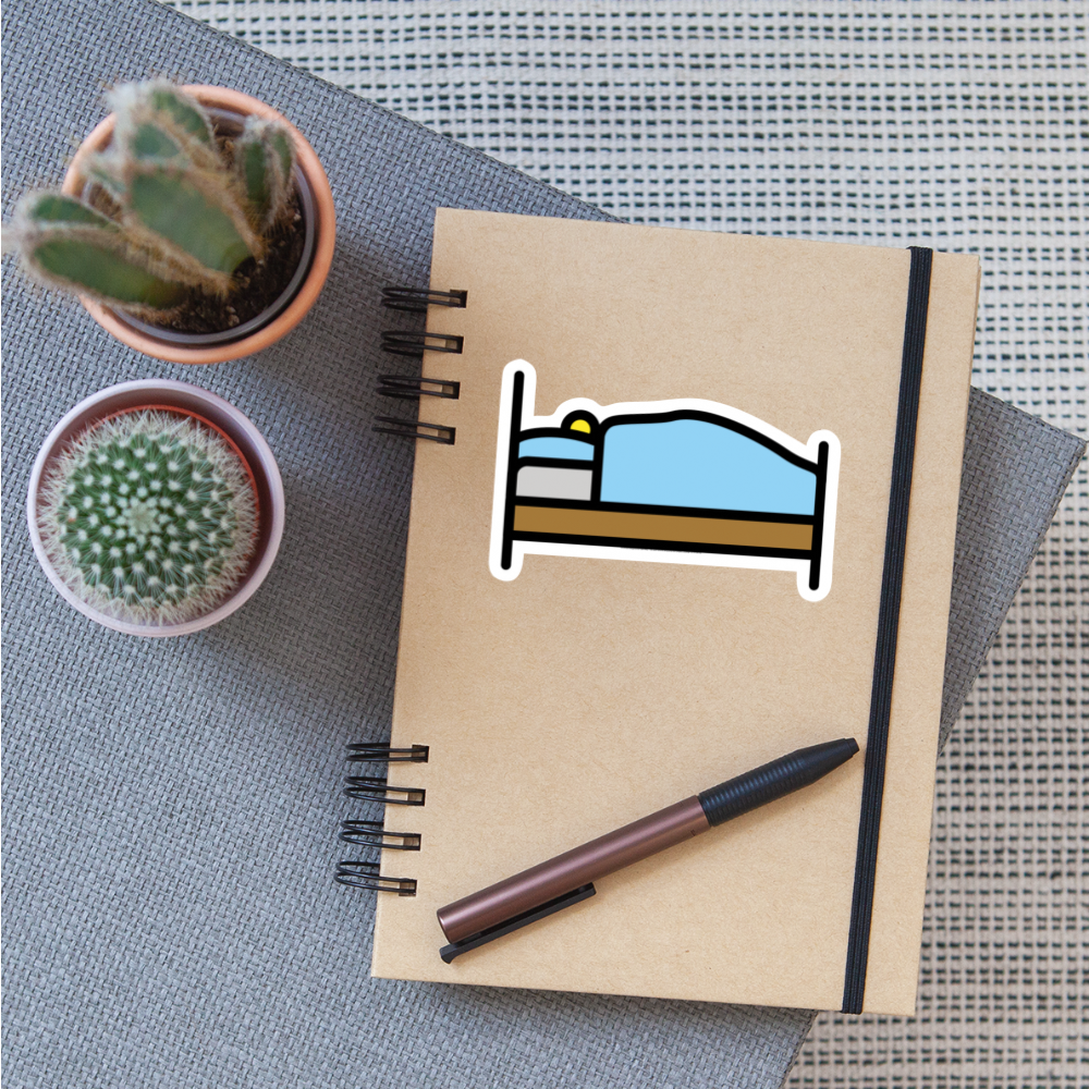 Person in Bed Moji Sticker - Emoji.Express - white matte