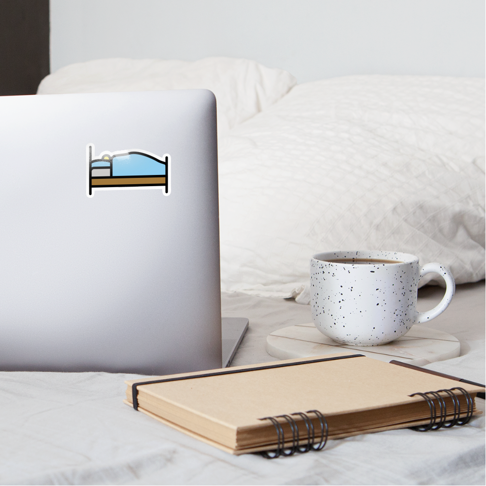 Person in Bed Moji Sticker - Emoji.Express - white glossy