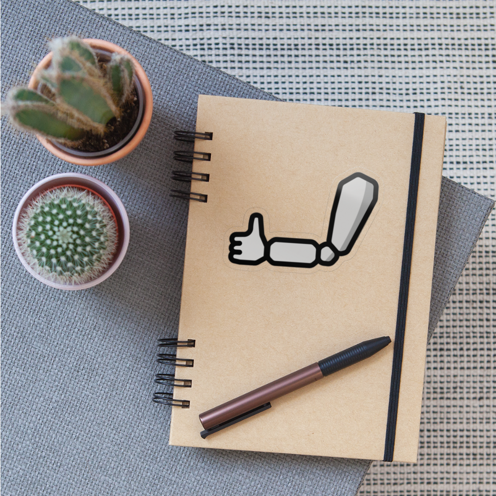 Mechanical Arm Moji Sticker - Emoji.Express - transparent glossy