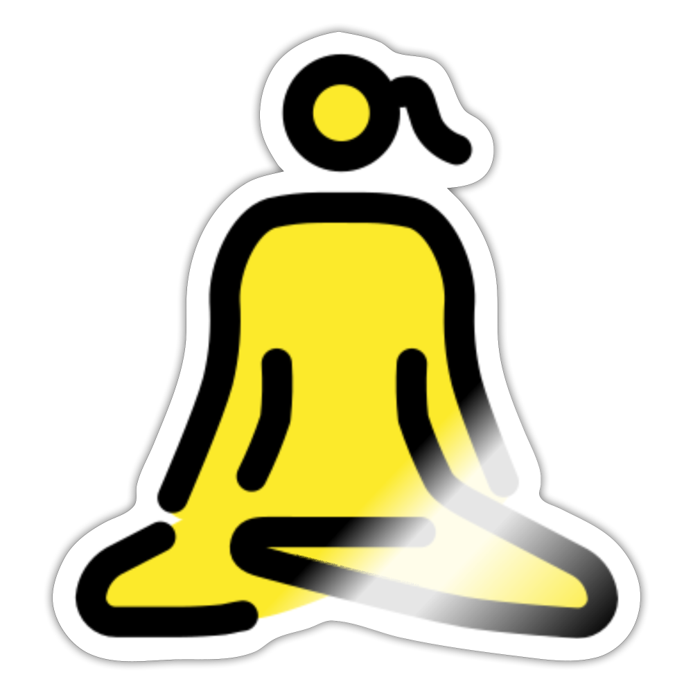 Woman in Lotus Position Moji Sticker - Emoji.Express - white glossy