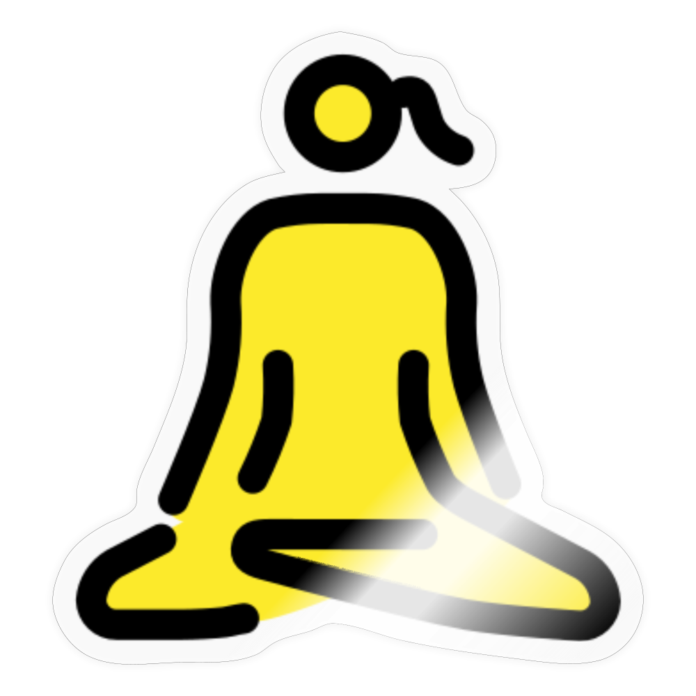 Woman in Lotus Position Moji Sticker - Emoji.Express - transparent glossy
