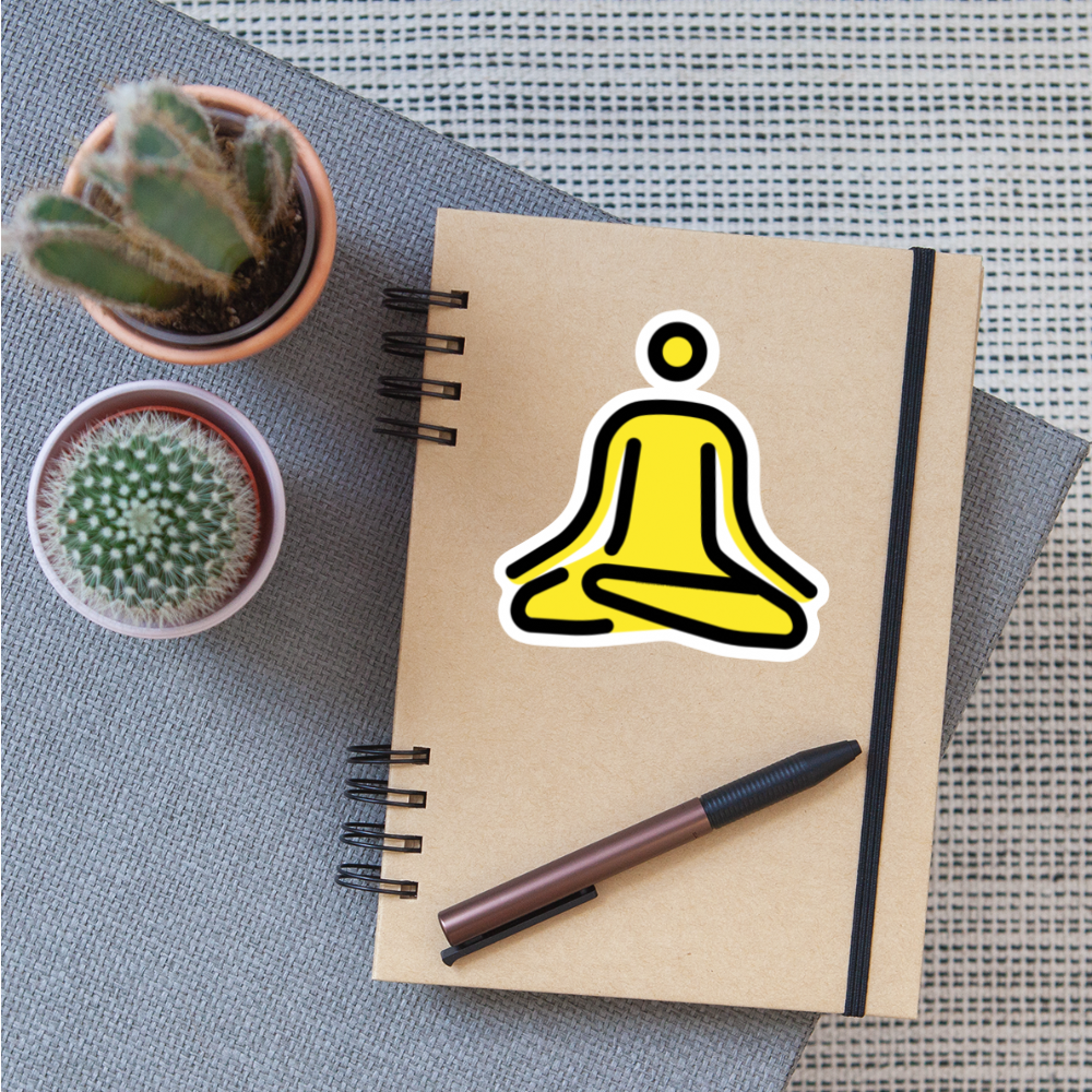 Person in Lotus Position Moji Sticker - Emoji.Express - white matte