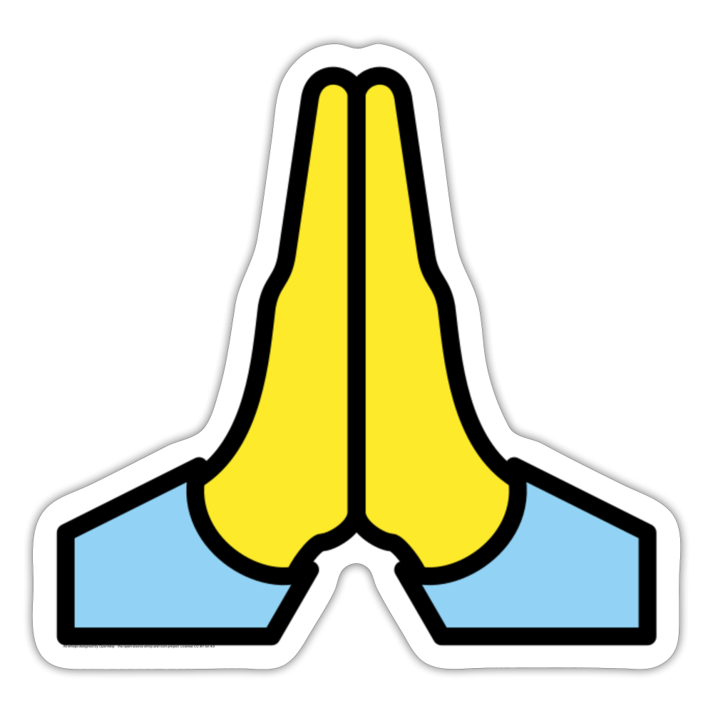 Folded Hands Moji Sticker - Emoji.Express - white matte
