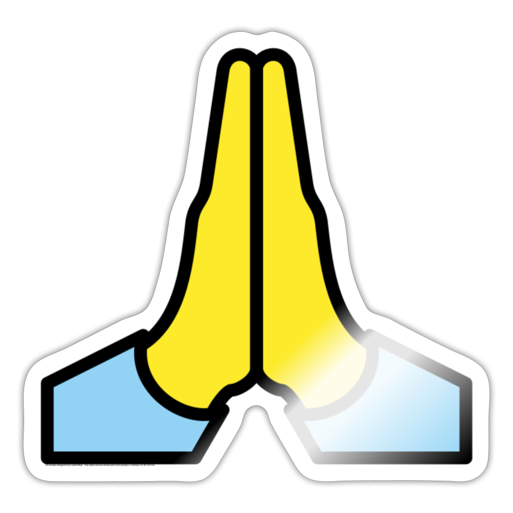 Folded Hands Moji Sticker - Emoji.Express - white glossy