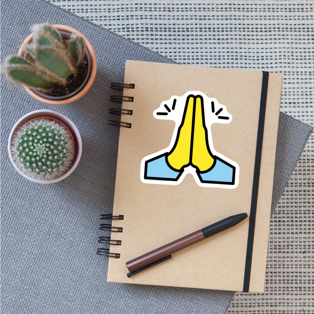 Palms Up Together Moji Sticker - Emoji.Express - white matte