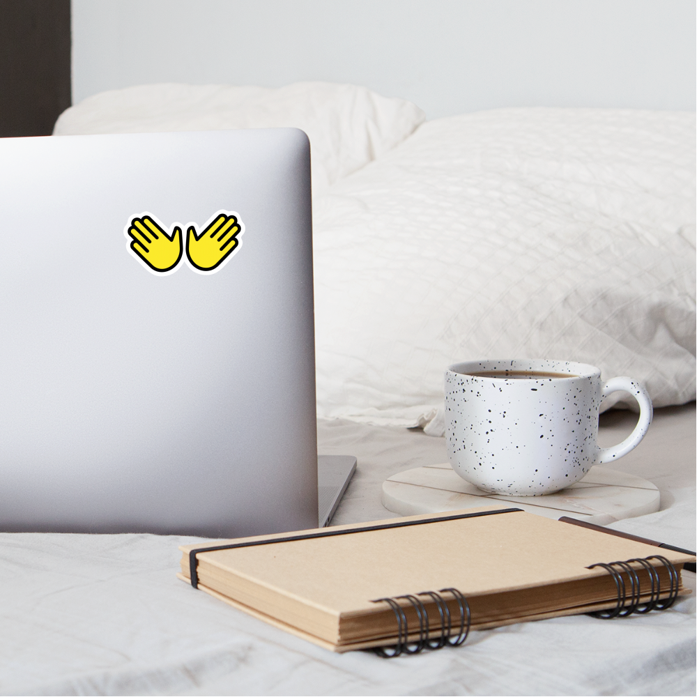 Open Hands Moji Sticker - Emoji.Express - white matte