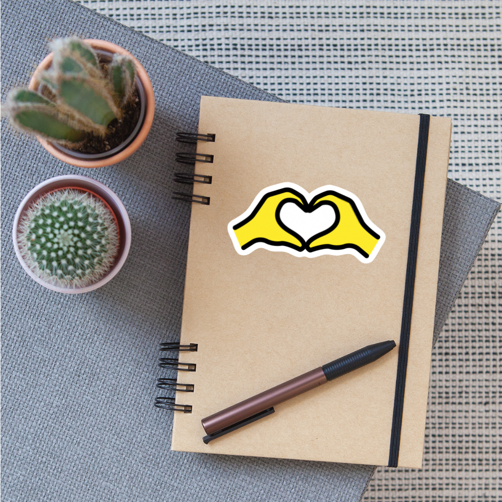 Heart Hands Moji Sticker - Emoji.Express - white matte