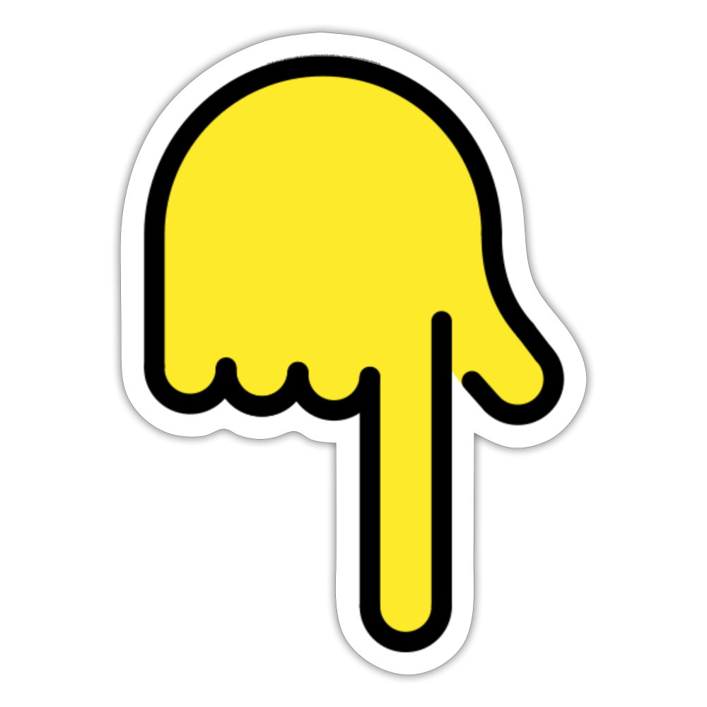 Backhand Index Pointing Down Moji Sticker - Emoji.Express - white matte