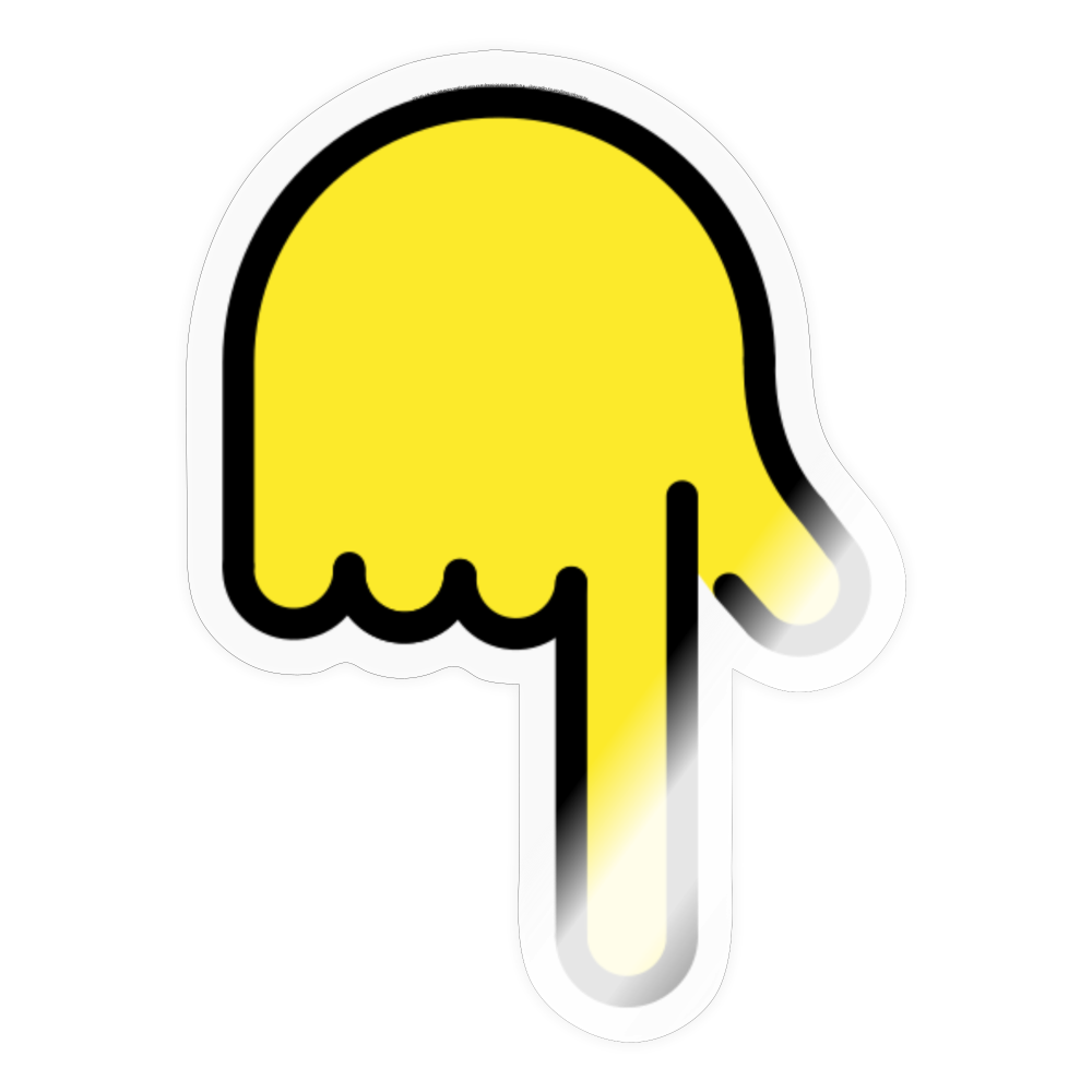 Backhand Index Pointing Down Moji Sticker - Emoji.Express - transparent glossy