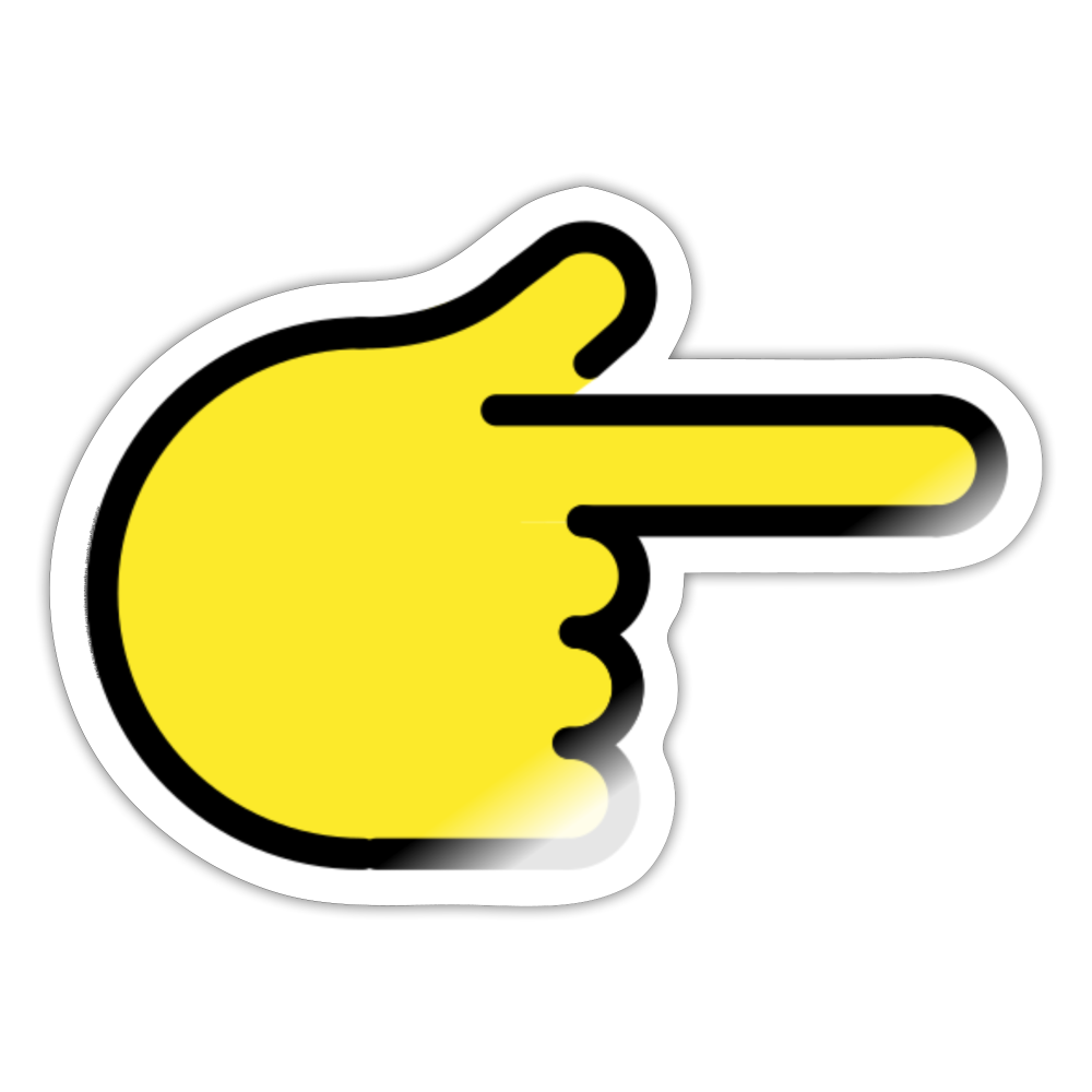Backhand Index Pointing Right Moji Sticker - Emoji.Express - white glossy