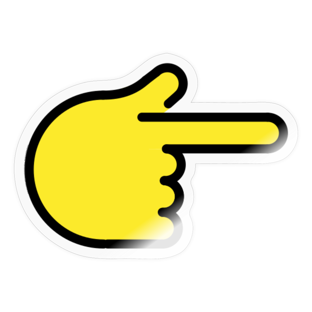 Backhand Index Pointing Right Moji Sticker - Emoji.Express - transparent glossy
