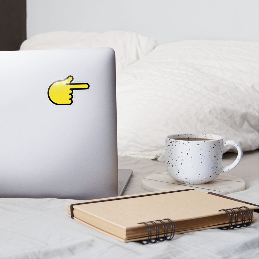 Backhand Index Pointing Right Moji Sticker - Emoji.Express - transparent glossy