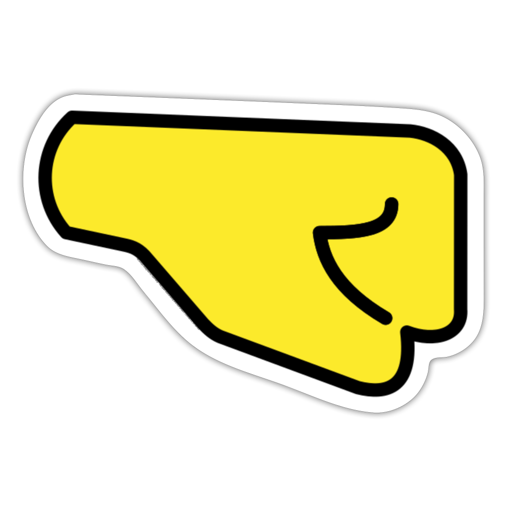 Right Facing Fist Moji Sticker - Emoji.Express - white matte