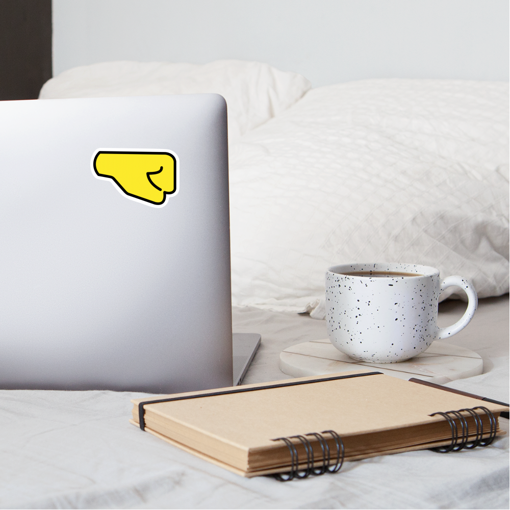 Right Facing Fist Moji Sticker - Emoji.Express - white matte
