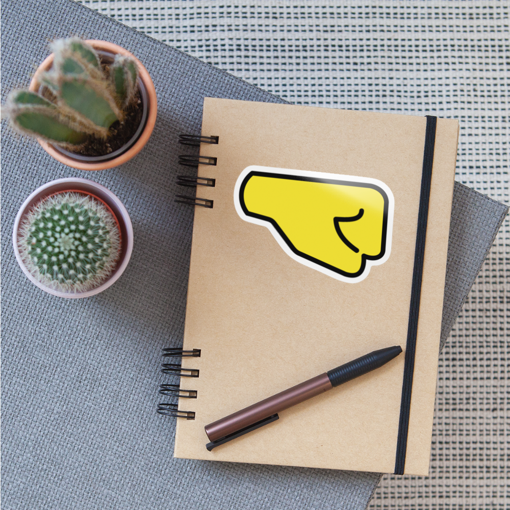 Right Facing Fist Moji Sticker - Emoji.Express - white glossy