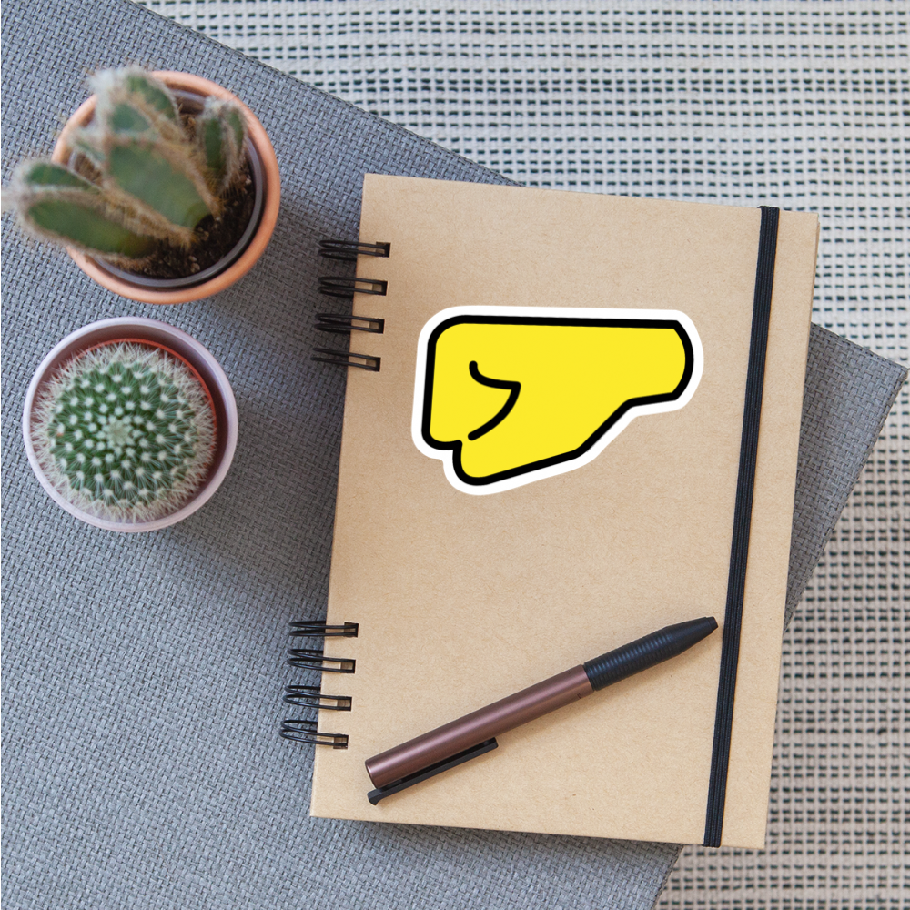 Left Facing Fist Moji Sticker - Emoji.Express - white matte