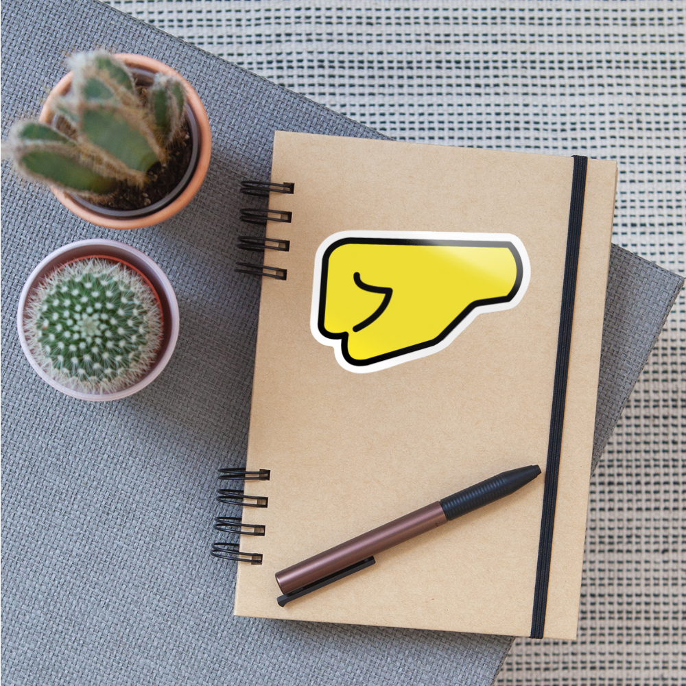 Left Facing Fist Moji Sticker - Emoji.Express - white glossy