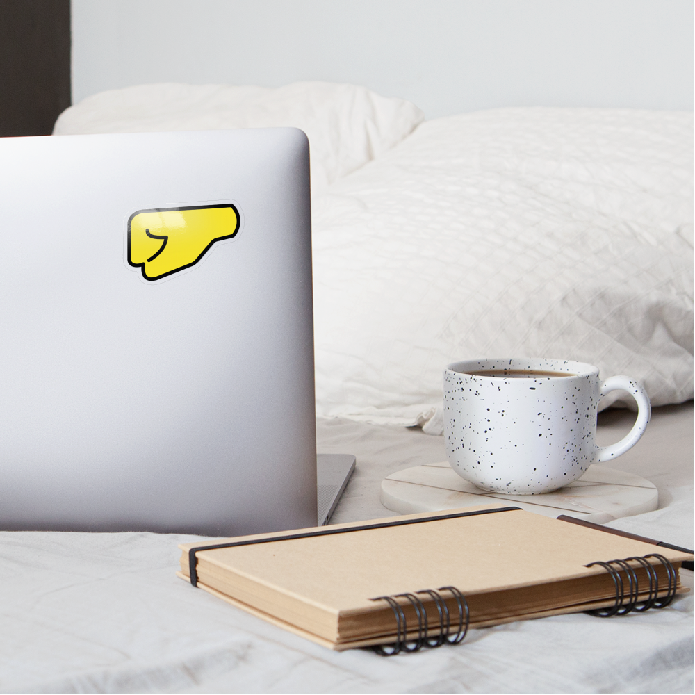 Left Facing Fist Moji Sticker - Emoji.Express - transparent glossy