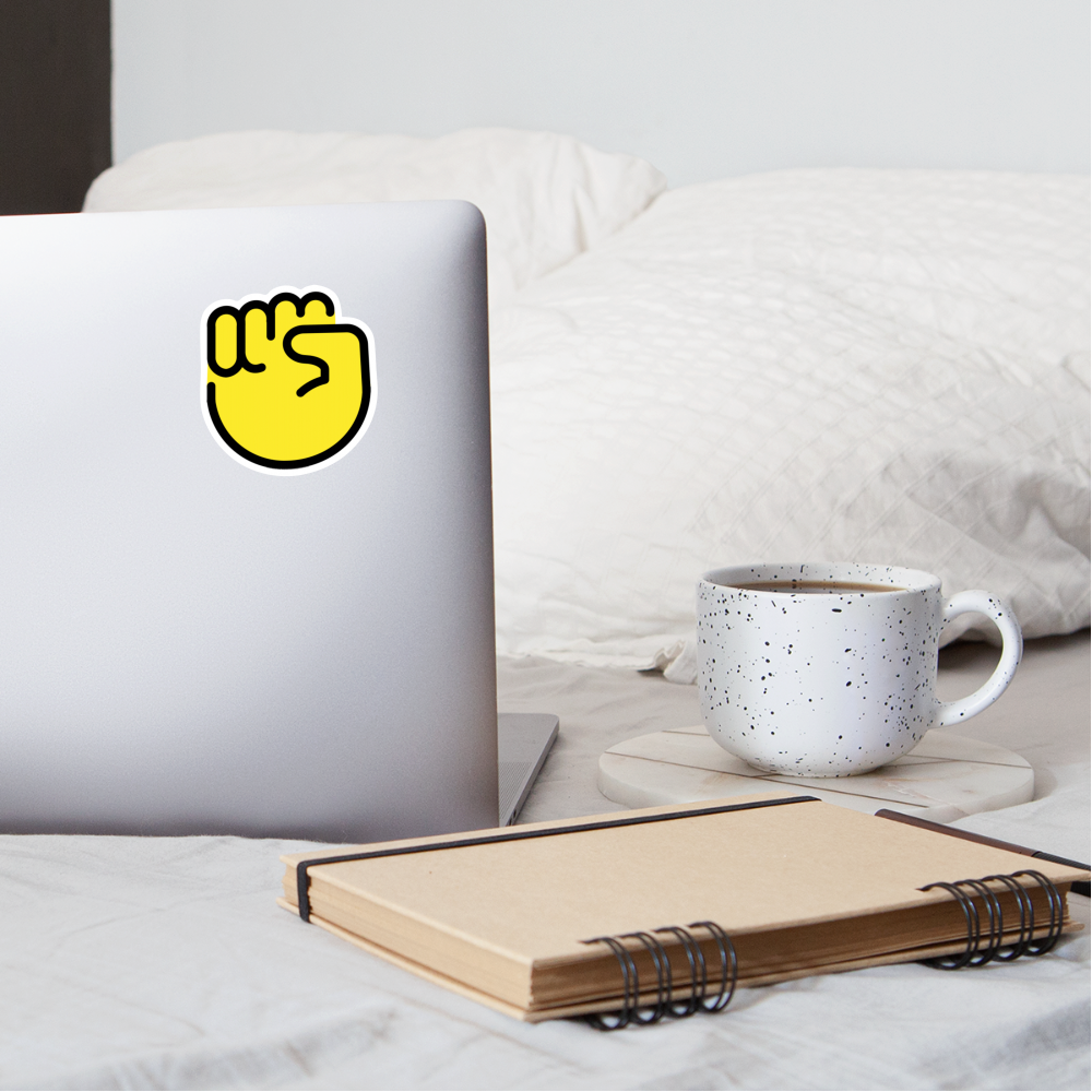 Raised Fist Moji Sticker - Emoji.Express - white matte