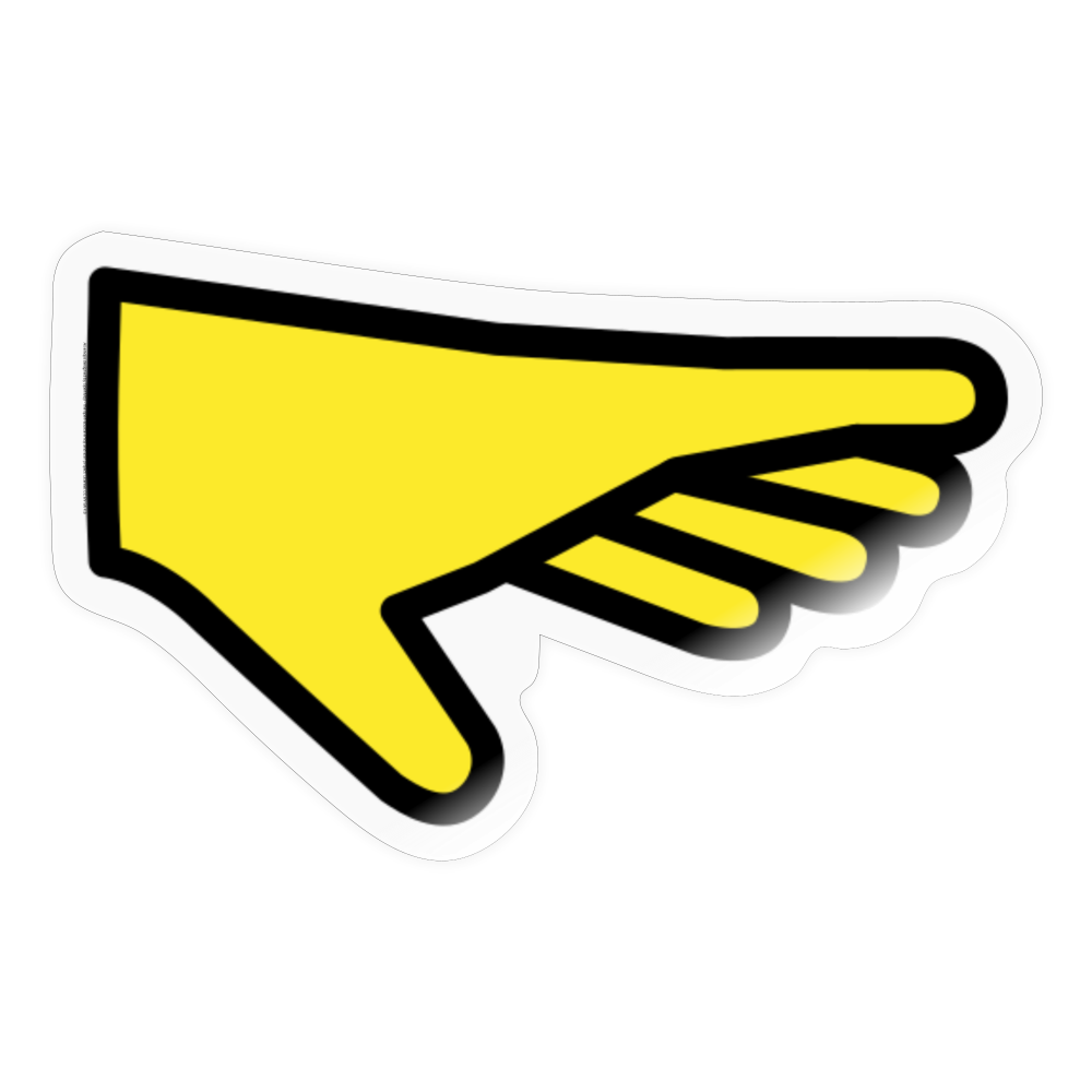 Palm Down Hand Moji Sticker - Emoji.Express - transparent glossy