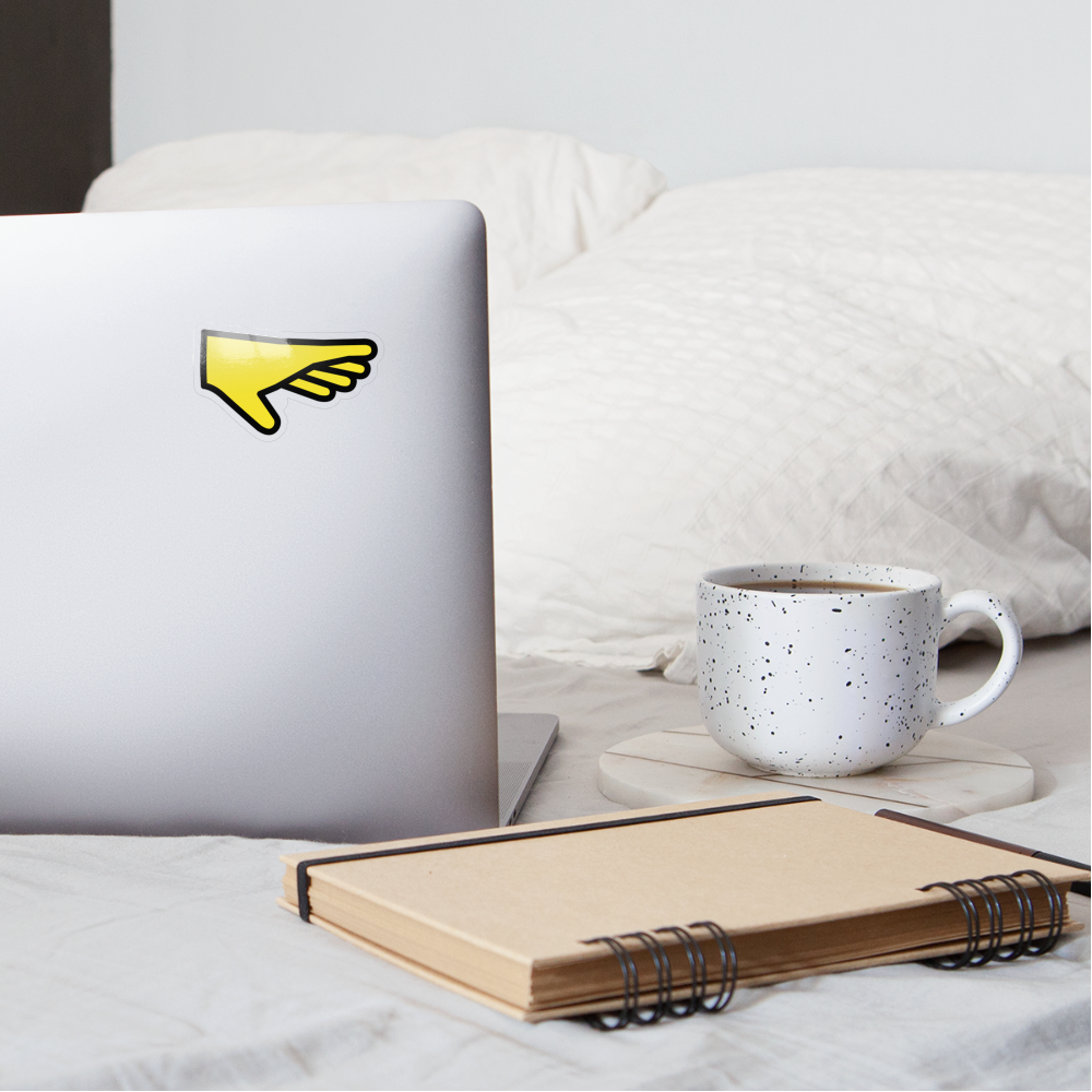 Palm Down Hand Moji Sticker - Emoji.Express - transparent glossy