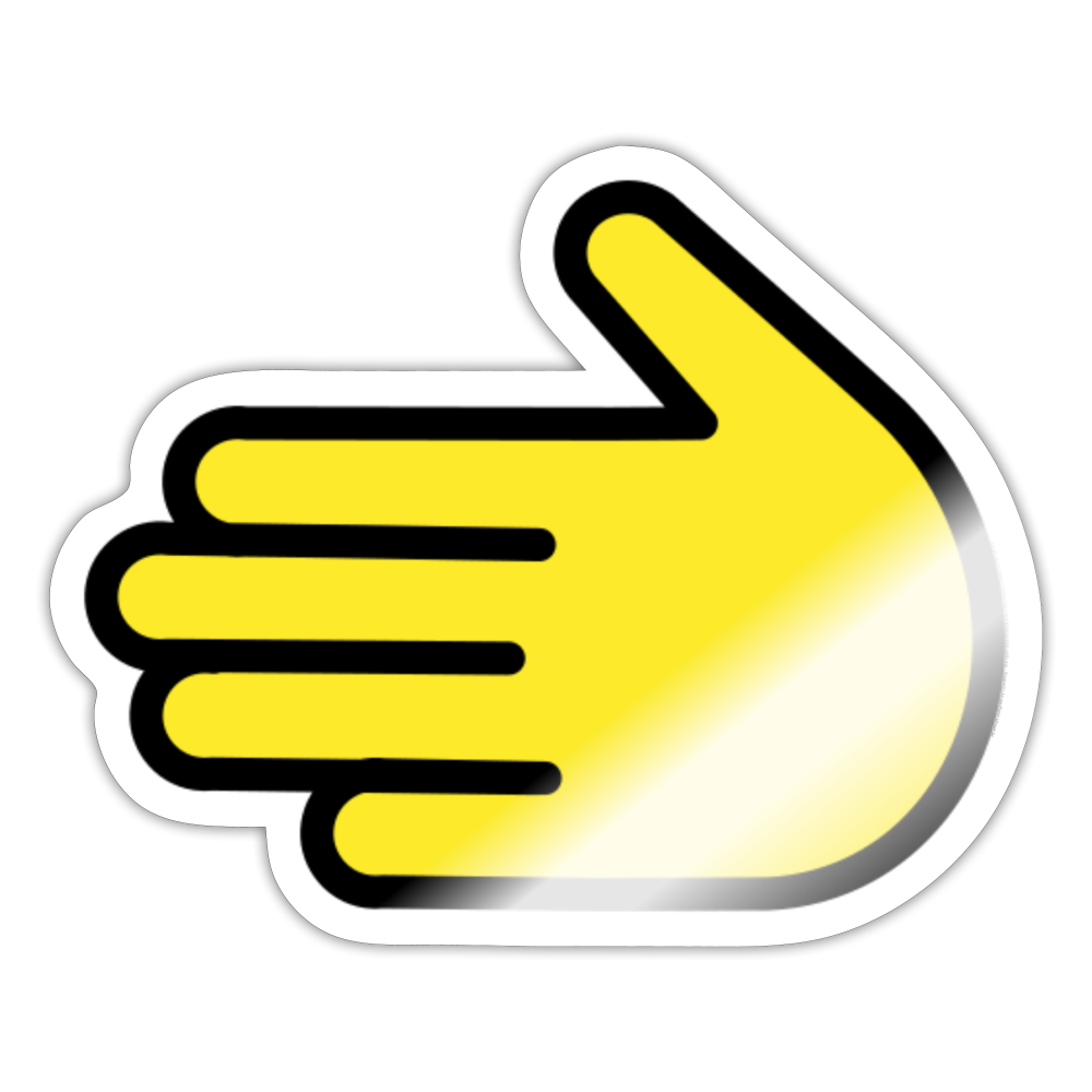 Leftwards Hand Moji Sticker - Emoji.Express - white glossy