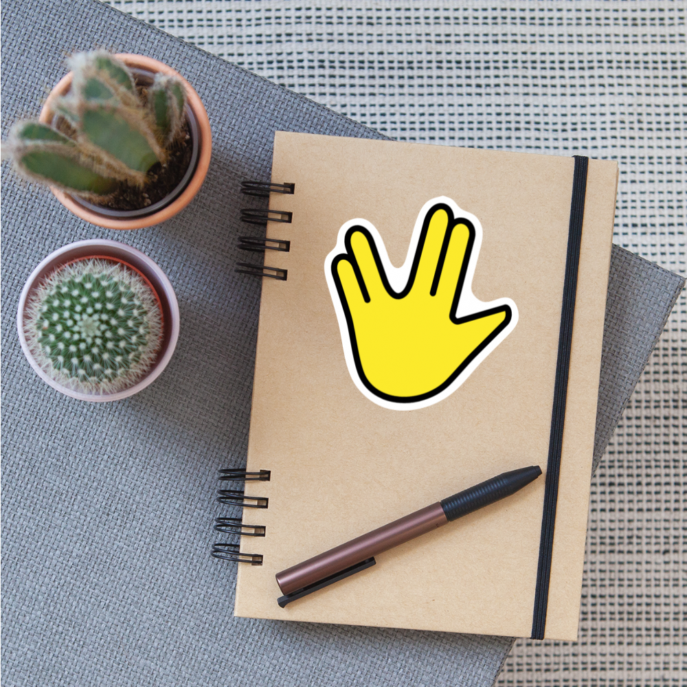 Vulcan Salute Moji Sticker - Emoji.Express - white matte