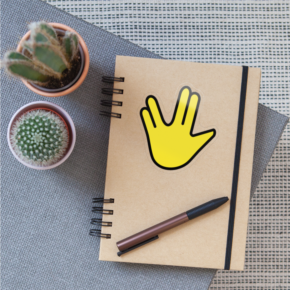 Vulcan Salute Moji Sticker - Emoji.Express - transparent glossy