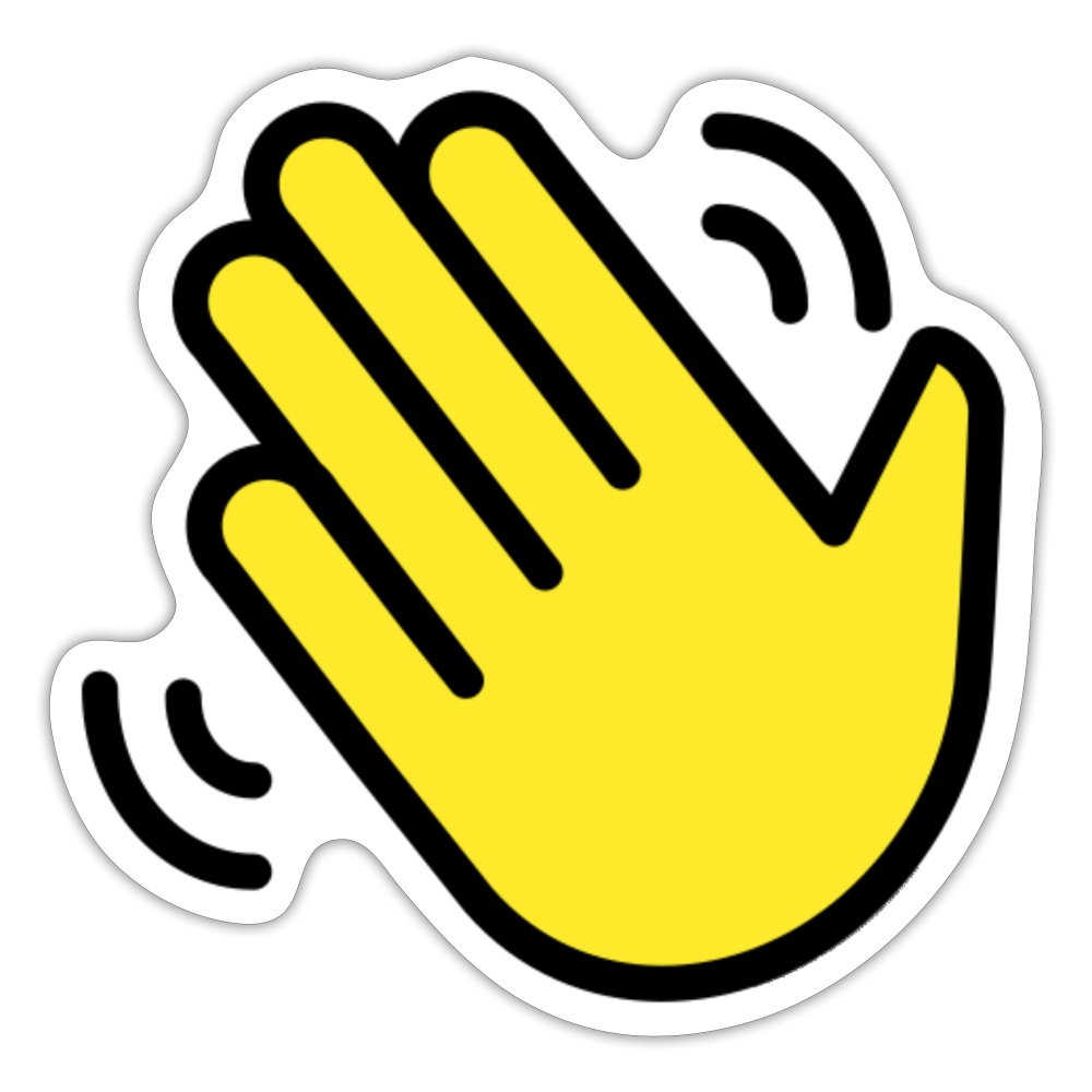 Waving Hand Moji Sticker - Emoji.Express - white matte