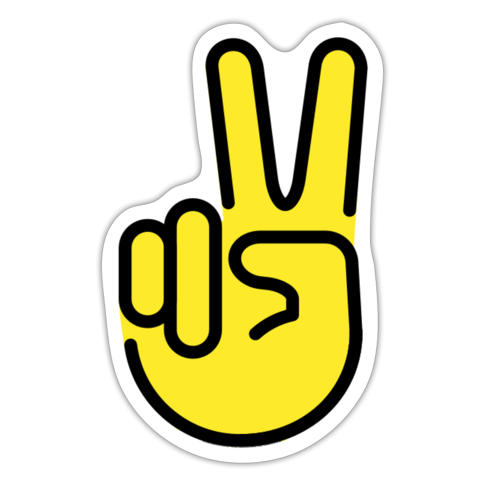 Victory Hand Moji Sticker - Emoji.Express - white matte
