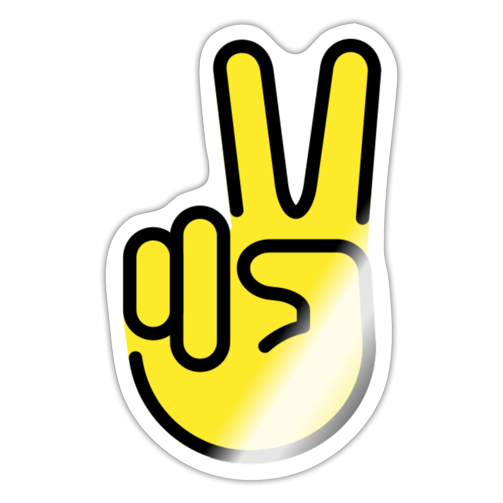 Victory Hand Moji Sticker - Emoji.Express - white glossy