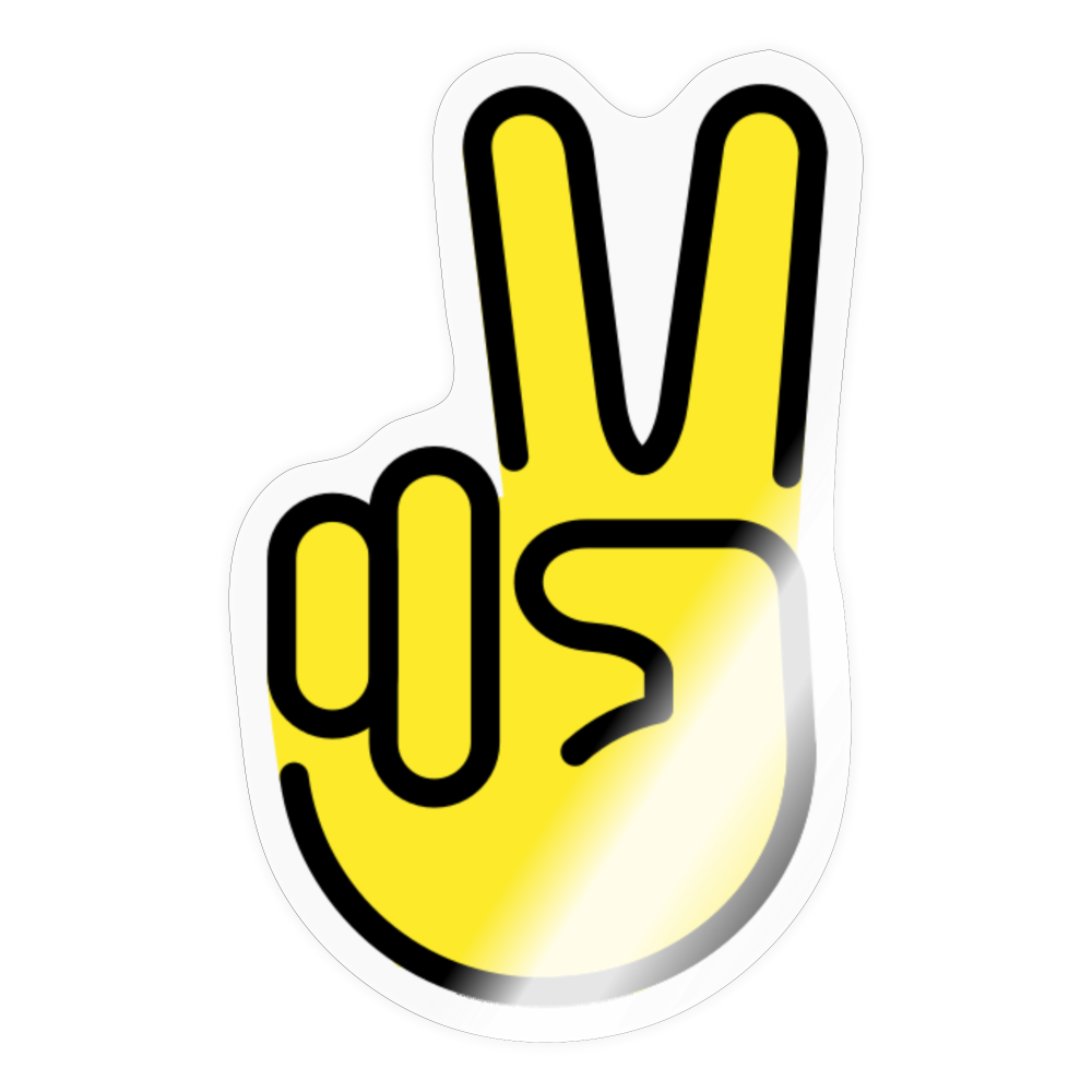 Victory Hand Moji Sticker - Emoji.Express - transparent glossy