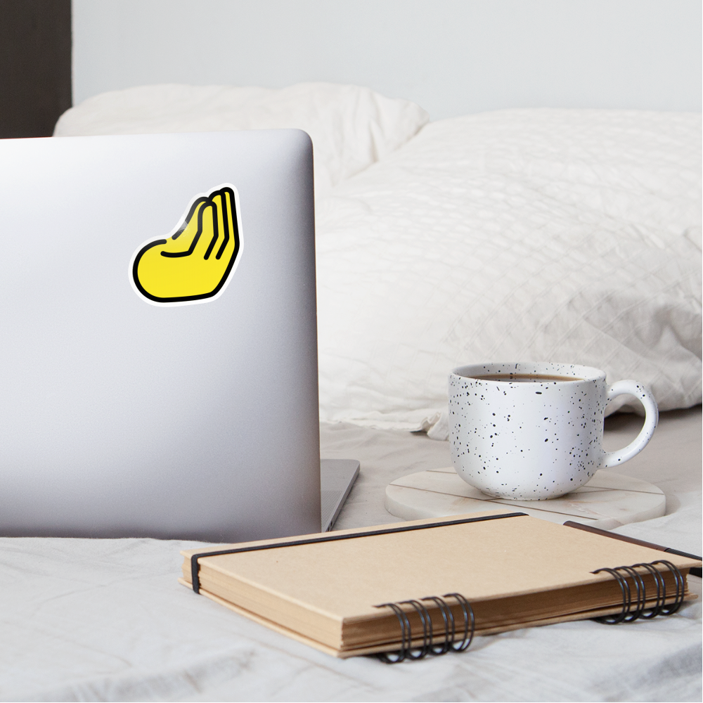 Pinched Fingers Moji Sticker - Emoji.Express - white glossy