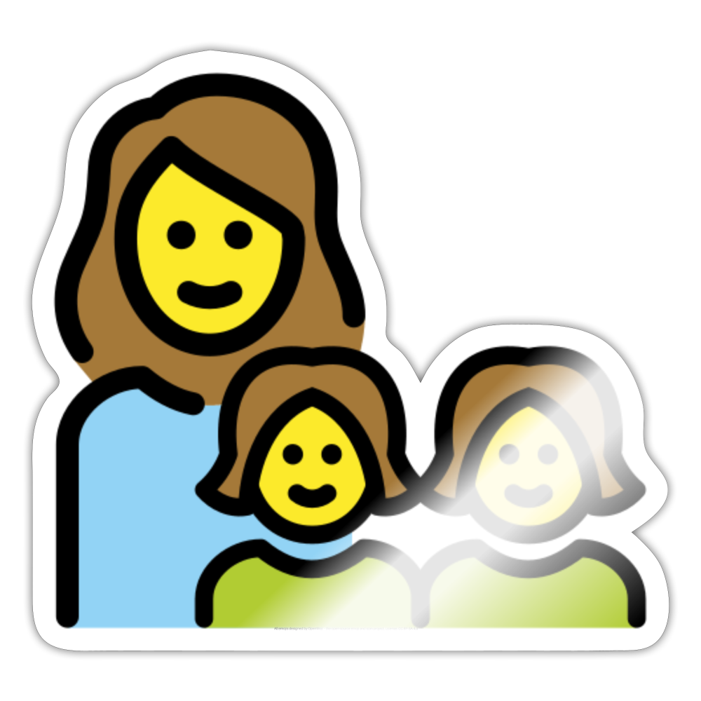 Family: Woman, Girl, Girl Moji Sticker - Emoji.Express - white glossy