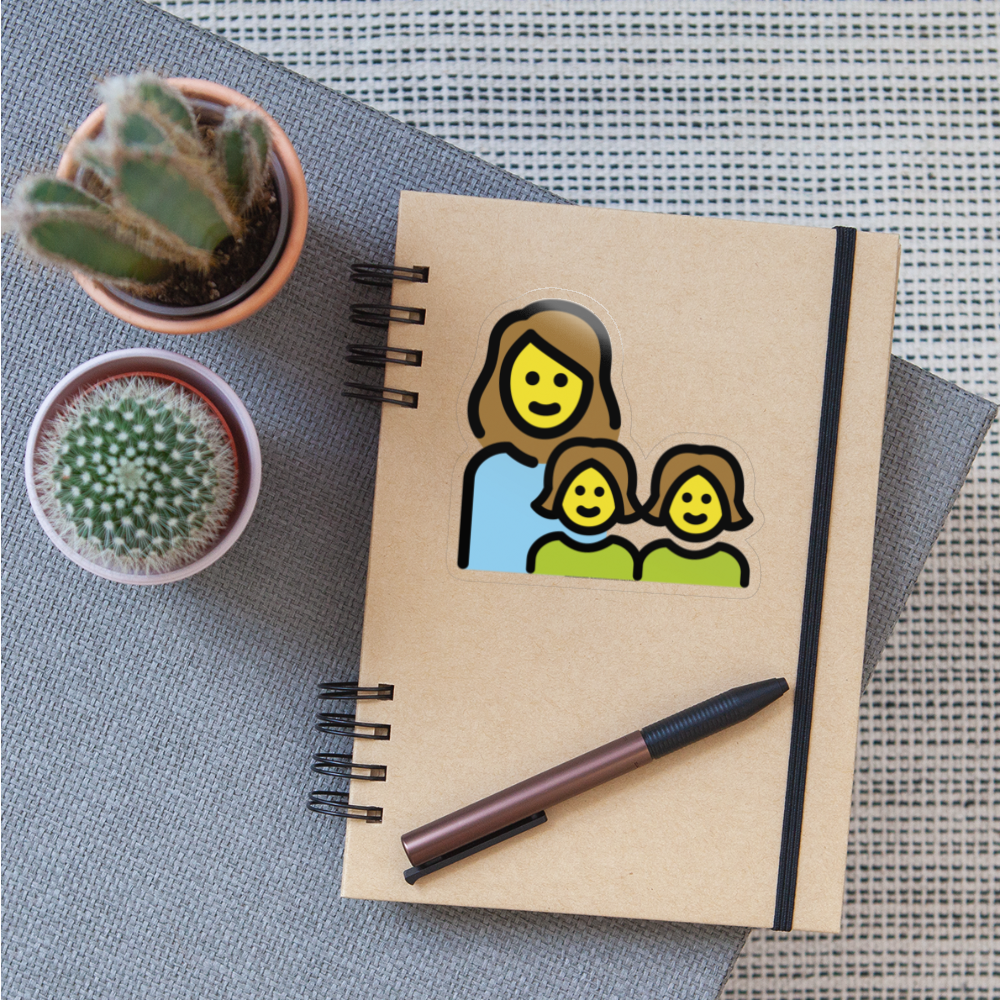 Family: Woman, Girl, Girl Moji Sticker - Emoji.Express - transparent glossy