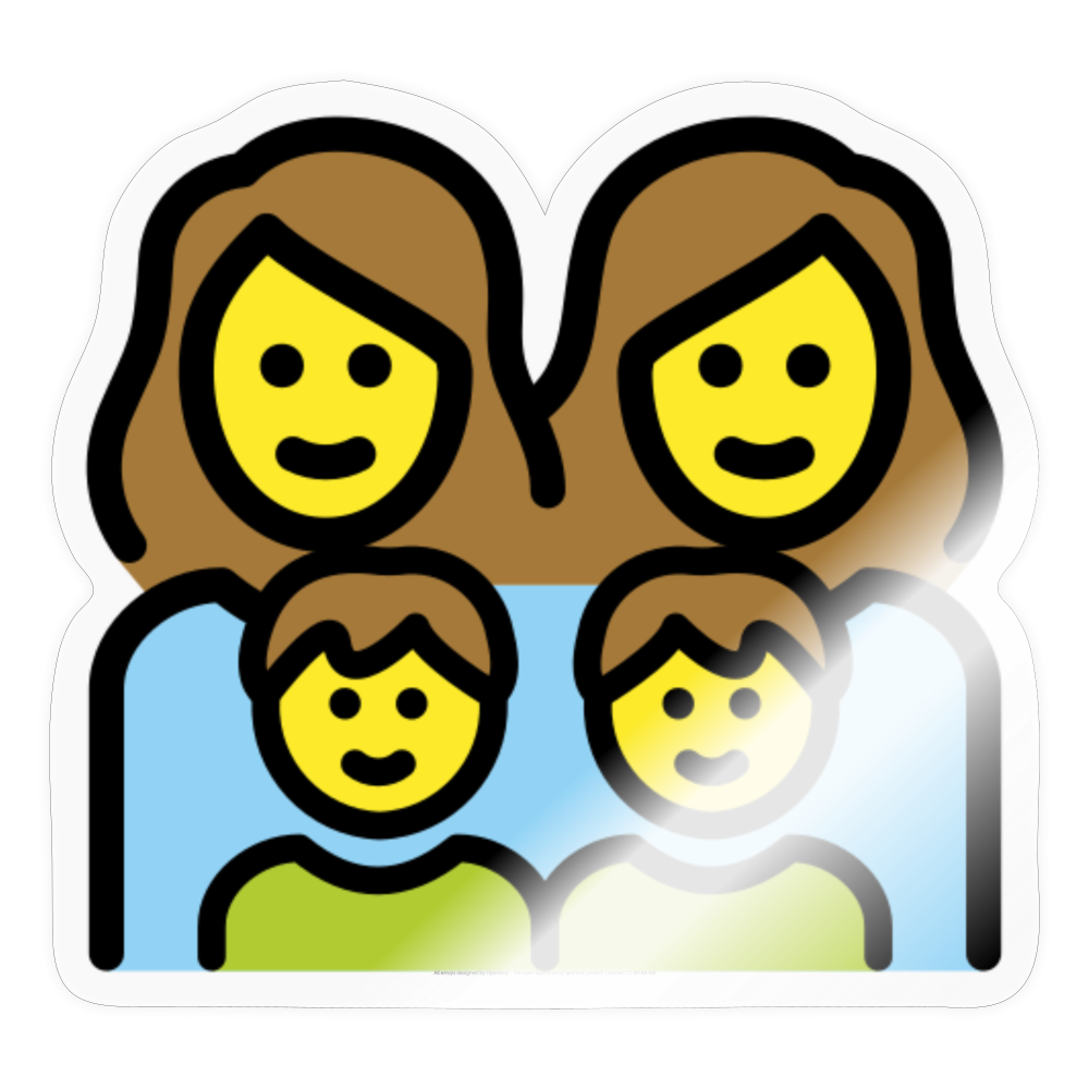 Family: Woman, Woman, Boy, Boy Moji Sticker - Emoji.Express - transparent glossy